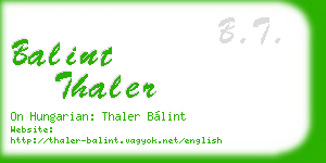 balint thaler business card